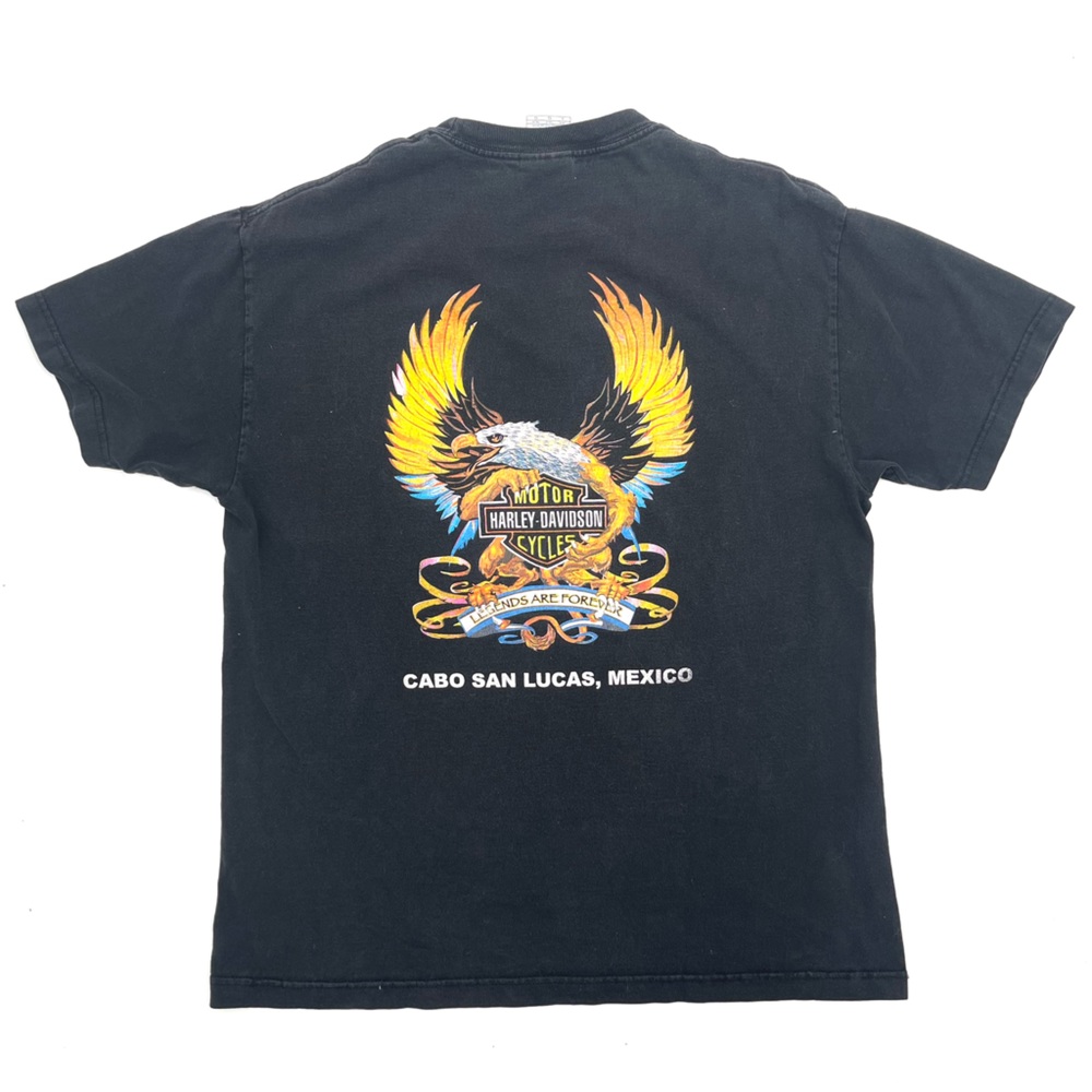 VINTAGE HARLEY DAVIDSON T-shirt Tee Motorcycles Los Cabos Mexico Eagle SZ Large